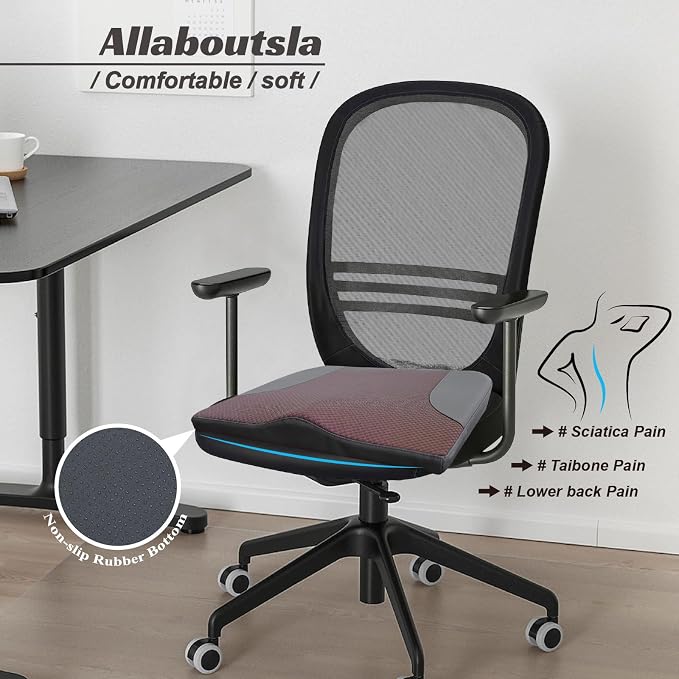 Car Seat Cushion, Car Seat Cushions for Long Driving | Comfortable Memory Foam Driver Seat Cushion, Automotive Seat Cushions, Butt Pillow for Car,Truck, Office Chair, Brown