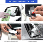 2 PCS Blind Spot Mirror, Adjustable Wide Angle Convex Side Rearview Mirrors, Long Framed Rectangular HD Glass Rear View Mirror for Sedans SUVs Trucks, Car Accessories (Framed Rectangle)