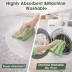 Microfiber Cleaning Cloth Roll - 100 Pack Tear Away Microfiber Paper Towels, Reusable, Washable, Scratch-Free, Kitchen Towels for Car, Home, Kitchen, Glass, Dishes(Bean Green)
