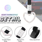 Bling Car Accessories Bling Heart Handle Ring Car Accessory for Women Hearts Hand Strap Drift Charm Rear Bumper Warning Ring Decor for Auto Interior Exterior Decoration(Colorful,Heart Style)