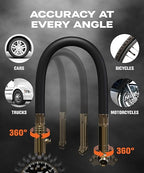 Tire Pressure Gauge (0-100 PSI) - Certified ANSI B40.1 Tire Gauge for Cars and Trucks, Large 2" Glow Dial Easy-Read Tire Gauges for Tire Pressure Car Accessories