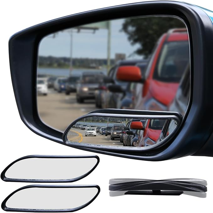 Blind Spot Mirror, HD Glass ABS Housing Convex Wide Angle Rearview Blind Spot Car Mirror for Car SUV and Truck (Framed, Medium, Pack of 2)