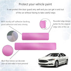 4 PCS Car Door Sill Protector, 3D Carbon Fiber Auto Door Entry Edge Guard Protection Trim, Anti-Scratch Threshold Cover Strips, Sill Protection Sticker for Car SUV Truck (Pink)