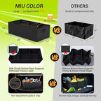 Trunk Organizer for SUV, Car Organizer, Collapsible Trunk Organizer for Car, Non-Slip Bottom, Storage Organizer for Sedans, Van, Jeep, Grocery, Large 3 Compartments, Black 32"×13"×10.6"