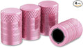 Tire Valve Stem Caps, Pink, 4 pcs/Pack, Anodized Aluminum Tire Valve Cap Set, Corrosion Resistant, Universal Stem Covers for Cars Trucks Motorcycles SUVs and Bikes