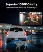 2 Solar Wireless Backup Camera: Dual Antenna for Stable Live View | 1Min Quick Install, 6" Dual-Split Screen with 1080P Color Night Vision, Long Battery Rechargable for Car Truck Trailer