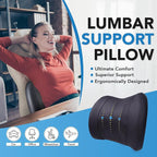 Lumbar Support Pillow for Car, Car Seat Back Support for Driving | Memory Foam Car Lumbar Support for Driving Seat, Car Back Cushion, Adjustable Straps, Lower Back Pillow, PU Leather, Black