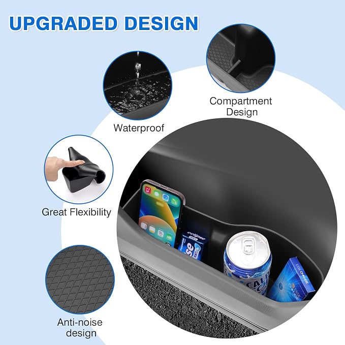 Car Door Side Storage Box and Trash Can for 2023-2026 Honda CRV Accessories Front Rear Door Insert Tray Organizer Door Slot Storage Protector Garbage Bin with Trash Bags 6PCS
