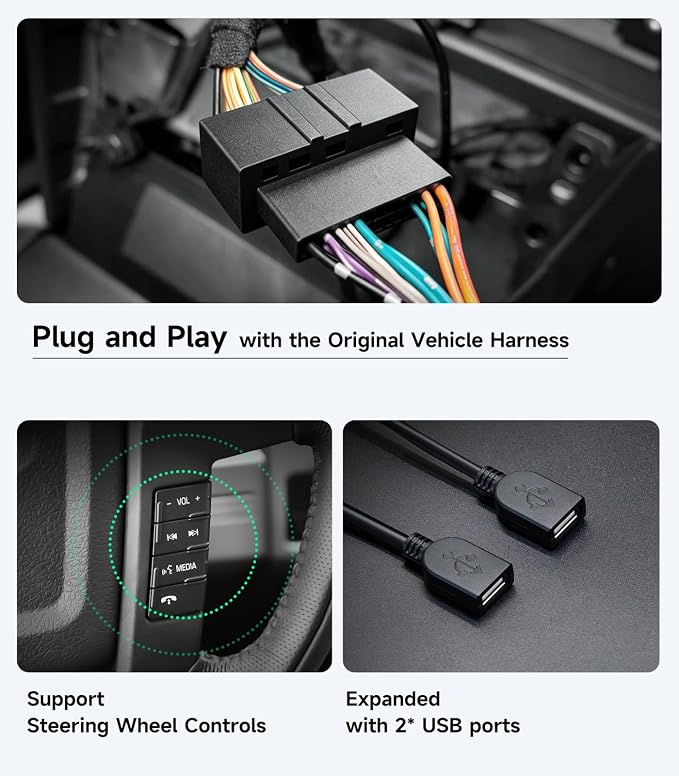 Car Radio Stereo for Ford F150 09-14, Wireless CarPlay & Android Auto | 9-inch IPS HD touchscreen,64G storage, 5G WiFi GPS, Bluetooth FM AM SWC, plug-and-play, 1080P backup camera