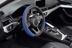 Steering Wheel Cover, Universal 15 inch, Microfiber Leather Viscose, Breathable, Anti-Slip,Warm in Winter and Cool in Summer, Black&Blue