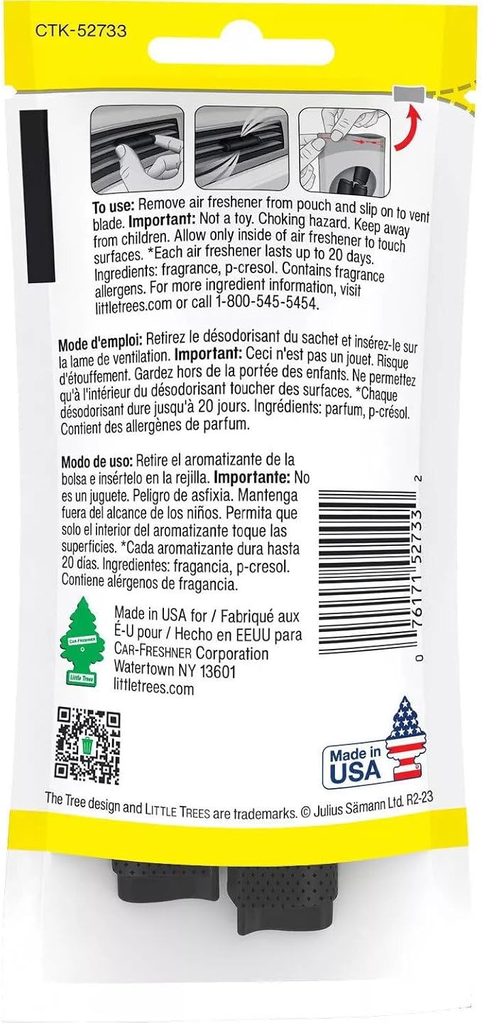 Car Air Freshener | Vent Wrap Provides Long-Lasting Scent, Invisibly Fresh! | New Car Scent, 16 count, (4) 4-Packs