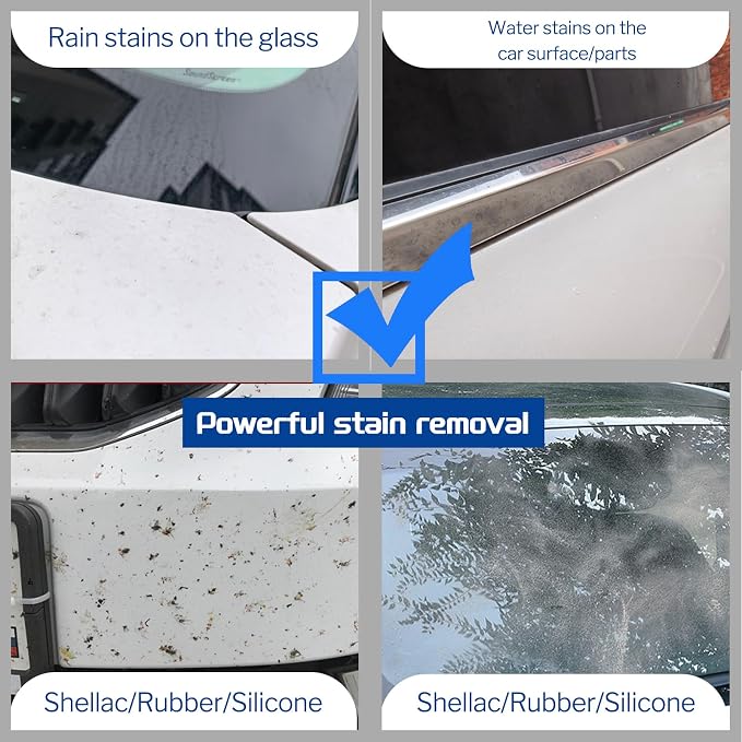 Oil Film Remover for Car Windshield - Glass Cleaner Spray Anti-Fog Rain Repellent - Removes Grease Silicone Water Spots Road Grime - Interior Exterior Windows(4, Fluid Ounces)