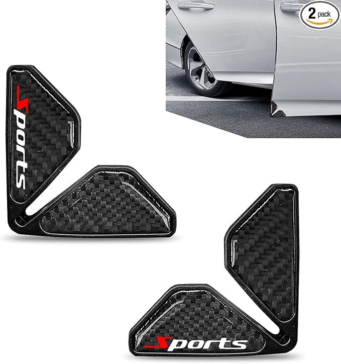 2PCS Car Door Edge Guards, Carbon Fiber Sport Car Door Corner Guards, Anti-Collision Door Corner Protector Trim, Self-Adhesive Auto Corner Protect Sticker, Universal Decor Accessories