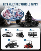 Tire Repair Kit with Tire Plugs Screw Type, Heavy Duty Flat Tire Puncture Repair Nail Kit for Car, Truck, Motorcycle, SUV, ATV, Tractor