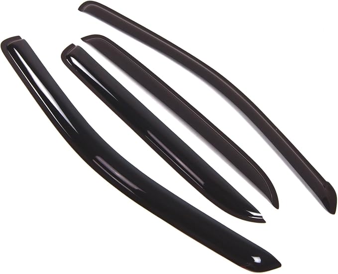 WD2-180 Dark Smoke 4 Pcs Set Window Visor (Outside Mount) Deflector Rain Guard Compatible with 2005-2007 Ford Freestyle