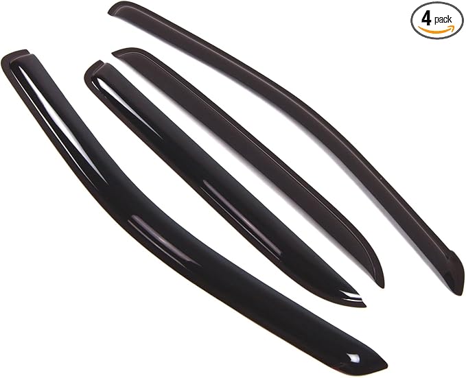Outside Mount Window Vent Visors Rain Guards Compatible with Ford Freestyle 2005-2007 | Side Window Wind Deflectors Rain Shields | Smoke Tinted, 4 Pcs Set, DGWV-180