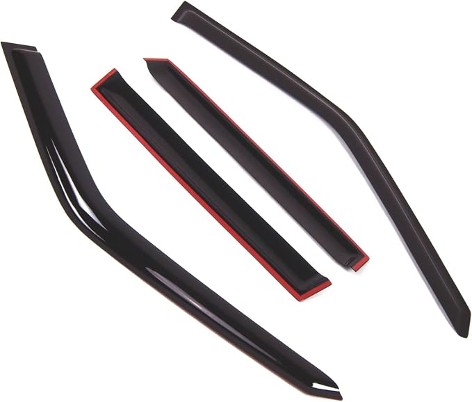 Outside Mount Window Vent Visors Rain Guards Compatible with Volvo S70 1998-2000 | Side Window Wind Deflectors Rain Shields | Smoke Tinted, 4 Pcs Set, DGWV-750