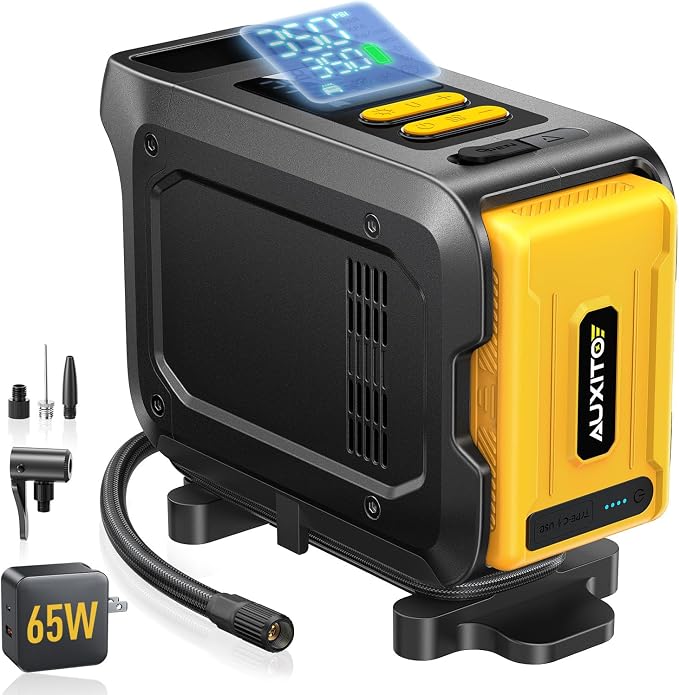 26000mAh Heavy Duty Tire Inflator, Portable Air Compressor 150PSI for Car Tires – Built-in Power Station & 65W Fast Charging – Emergency Air Pump for Truck, F-150, Off-Road, RV Camping