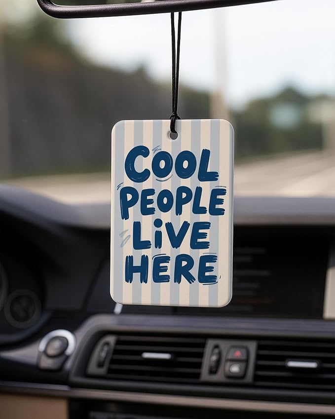 Coastal Summer Beach Car Air Freshener 4 Pcs Coconut Scented, Tropical Palm Tree Ocean Car Accessories Mirror Decor for Women, Girly Beachy Hanging Air Freshener for Cars Closet Drawer Books
