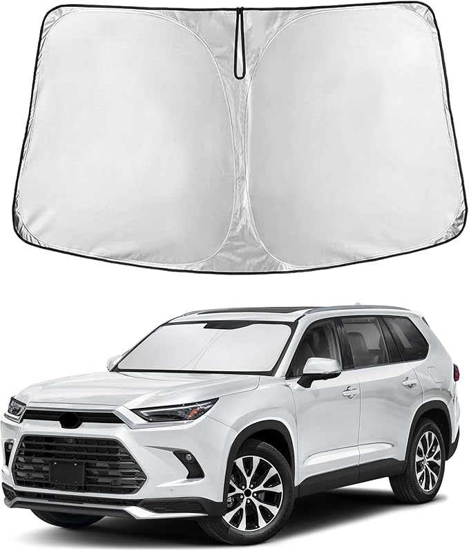 Windshield Sunshade Compatible for Lexus TX/Toyota Grand Highlander 2024 2025 2026 XLE, MAX, Limited, Platinum, Sun Visor for Front Window Sun Shade Cover, Blocker&Protector, Car Accessories