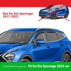 Goodyear Shatterproof in-Channel Window Deflectors for Kia Sportage 2023-2026, Rain Guards, Window Visors for Cars, Vent Deflector, Car Accessories, 4 pcs - GY008440
