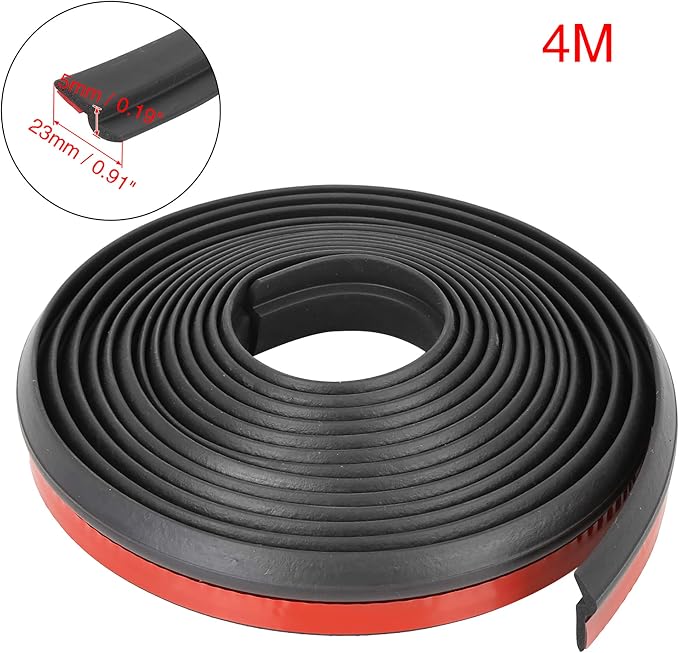 4m x 23mm Universal Car Z Shape Rubber Weather Waterproof Strip Seal Edge Protector