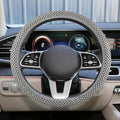 Elastic Stretch Steering Wheel Cover, 15" Breathable Microfiber Ice Silk Steering Wheel Protector, Universal Anti-Slip Car Warm in Winter&Cool in Summer Accessories for Men Women (Gray)