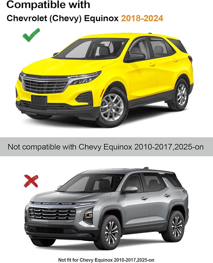 in-Channel Window Rain Guards Fit for Chevy Equinox 2018-2024 Low-Profile Rain Guards Extra Durable Window Deflectors Visors Vent Visors Vent Shades Car Accessories -4 pcs