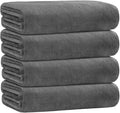 Bath Towels for Adult Body, Large Microfiber Bath Towels Set 4 Pack (30" x 60"), Lightweight & Soft Absorbent for Bathroom Spa Gym Yoga Salon Sauna, Grey