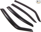 Outside Mount Window Vent Visors Rain Guards Compatible with Suzuki SX4 2008-2010 | Side Window Wind Deflectors Rain Shields | Black Tinted, 4 Pcs Set, BGWV-402