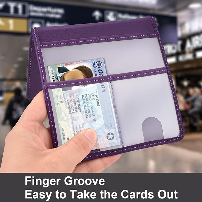 Car Registration and Insurance Holder, Vehicle Glove Box Car Organizer Men Women Wallet Accessories Case for Cards, Essential Document, Driver License, Purple