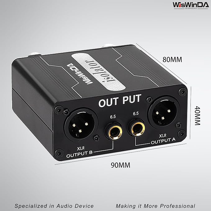 XLR Ground Loop Isolator Hum Eliminator for Home Stereo System/Speaker/Car Audio/Car Kit/Audio Player (Eliminate The Buzzing Noise) (XLR-Dual Channel Stereo)