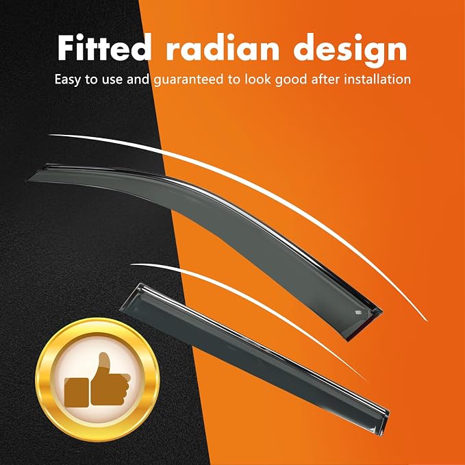 4Pcs Window Visor Rain Guard Deflector for Hyundai Sonata 2015-2019 Chrome Trim Black
