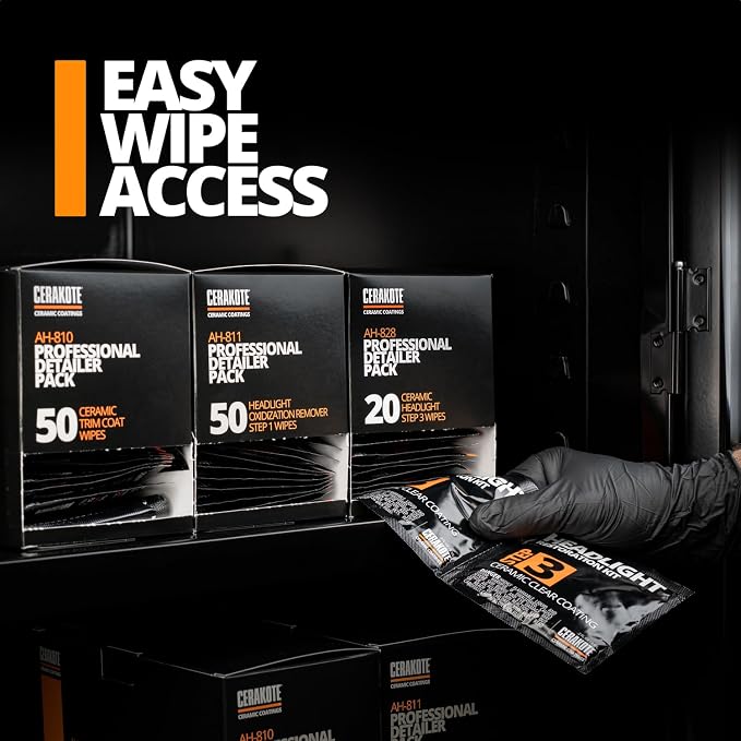 Ceramic Headlight Restoration Professional Detailer Pack (20 Ceramic Wipes) - Brings Headlights Back to Like New Condition - Step 3 Only (Pack of 2)