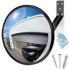 12 inch Acrylic Convex Mirror, Adjustable Wide Angle View Indoor Security Mirror, Corner Security Blind Spot for Warehouse, Office, Parking Garage and Traffic Safety