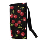 Black Cherry Pattern Car Trash Can with Lid, Leak Proof Auto Trash Bag Hanging Vehicle Garbage Can Multipurpose Storage Container for Back Seat Road Trip