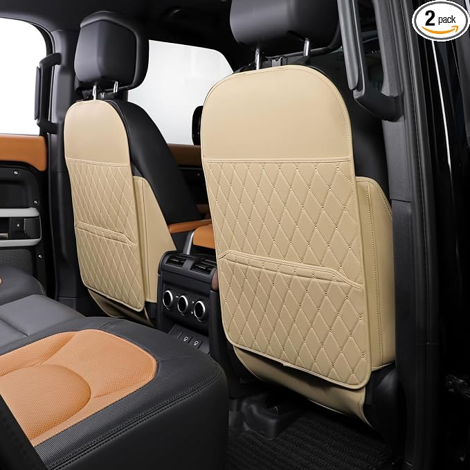 Seat Back Protector,Shields Seat Backs from Kicks and Adds Storage | kick mats back seat protector easy to install and clean, well-crafted, sturdy, durable and stylish.2 Pack