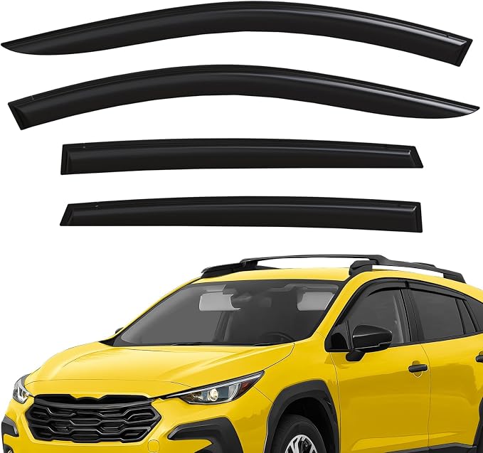 Extra Durable Window Deflectors Tape-On Window Visors Rain Guards Fit for Subaru XV Crosstrek 2024-2026, Sun Visors, Wind Vent for Shades, Exterior Car Accessories - 4 pcs. AG0985