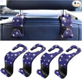 Mandark 4PCS Bling Car Seat Headrest Hooks, Crystal Rhinestone Vehicle Seat Back Hanger for Grocery Purses Handbags, Diamond Auto Seatback Storage Organizer Hanger, Universal for Most Cars (Blue)