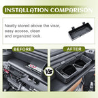 HGWEI Sunglasses Holder Compatible with 2021-2026 Ford Bronco 2/4 Door Interior Accessories, Mounted Sun Visor Organizer and Card Storage Box 1 Pack Black (Not Fit Bronco Sport)