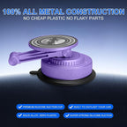 All-Metal Alloy Long Arm Magnetic Suction Cup Car Phone Mount(Purple) | Strong Powerful Magnetic Heavy-Duty Windshield Dash 360° Mechanical Rotation Cell Mobile Phone Vehicle Bracket for All Cars