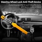 Steering Wheel Lock for car Universal Adjustable Length Anti-Theft Device Car Locks Double Hook Locks for Car SUV Pickup Truck Van(Yellow)