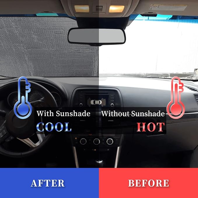 Windshield Sun Shade Mushroom Botanical Leaf Vintage Car Front Window Sunshade Cover for Truck SUV Blocks UV Rays Automotive Visor Interior Protector 55 x 30 inch