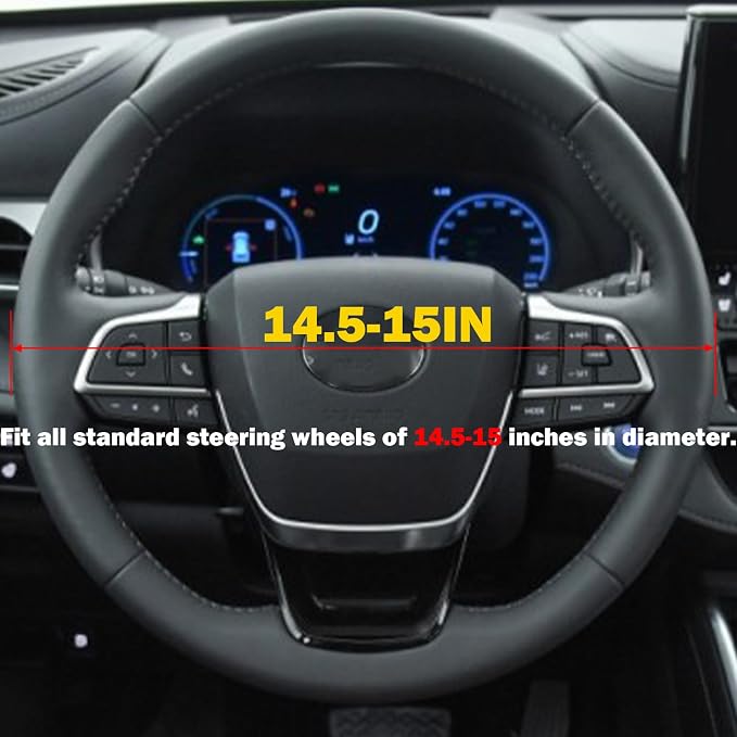 Treat People with Kindness Car Leather Steering Wheel Cover - 15-inch Universal Microfiber- Soft & Breathable & Silicone Anti Slip Auto Steering Wheel Wrap for Women