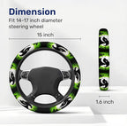 Green Horror Sack Steering Wheel Cover, Non Slip Polyester Car Wheel Protector for Car SUV Truck, Universal 15 Inch