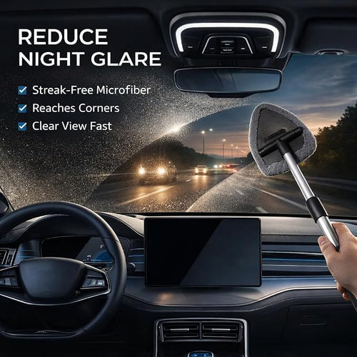 15-Piece Car Interior & Glass Cleaning Kit - 3 Graded Boar Brushes, 3-in-1 AC Vent Shutter Brush, 160g Gel, 180° Swivel Retractable Glass Brush | Auto-Focus Multi-Scenario Use