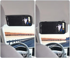 Car Sun Visor Organizer, Auto Storage Pouch with 3 CD Sleeves, Pen Holder, Strap & Pocket for Sunglass, Document, Card -Black