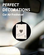 Leopard Print Orange Car Air Freshener 4 Pcs, Inspirational Cheetah Lips Lucky 8 Ball Round Hanging Air Freshener for Cars Closet Drawer Books, Girly Y2k Car Accessories Mirror Decor for Women
