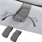 Sunglasses Holders for Car Sun Visor, Leather Eyeglasses Hanger Mounter, Magnetic Glasses Holder and Ticket Card Clip, Auto Interior Accessories Universal for SUV Pickup Truck