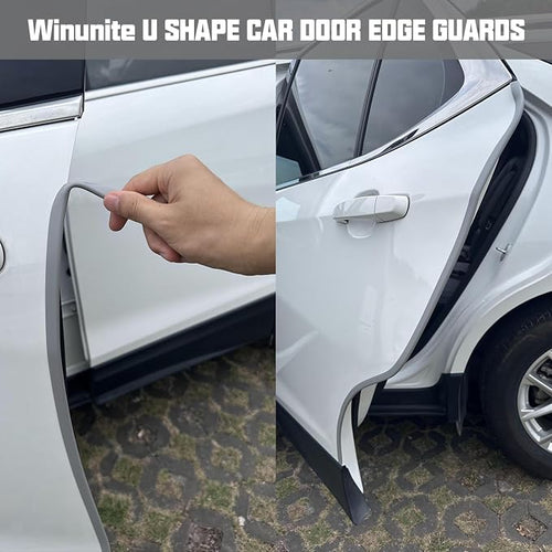 16.4ft (5m) Car Door Edge Guards Light Gray – Self-Adhesive PVC, U-Shaped, Fits Most Vehicles, Fade-Resistant, Scratch- and Chip-Resistant – Reduces Dings in Parking Lots
